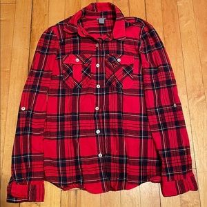 Charlotte Russe Womens Flannel Shirt Size XS